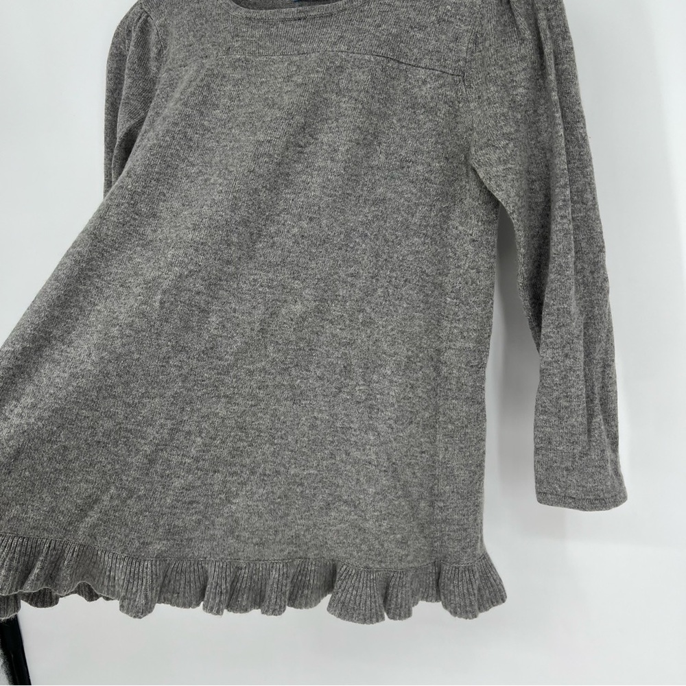Acrobat Sweater Women's Small‎ Silk Cashmere Ruffle Hem Pullover Gray Back Slit - Picture 6 of 12